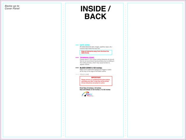 Brochure 9inx12in Trifold Front guideline preview