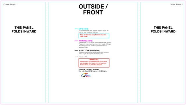 Brochure 9inx16in Singlegatefold Outside guideline preview
