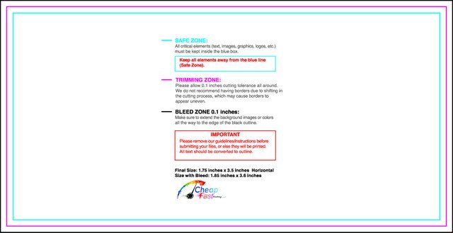 Businesscard 1.75inx3.5in H Front guideline preview