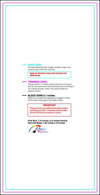 Businesscard 1.75inx3.5in V Front guideline preview