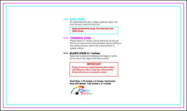 Businesscard 1.75inx3in H Front guideline preview