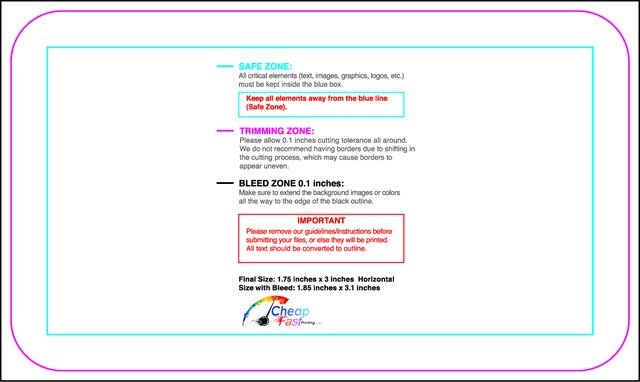 Businesscard 1.75inx3in H Round Front guideline preview