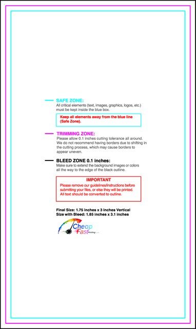 Businesscard 1.75inx3in V Front guideline preview