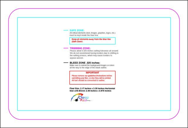 Businesscard 2.17inx3.35in H Round Front guideline preview