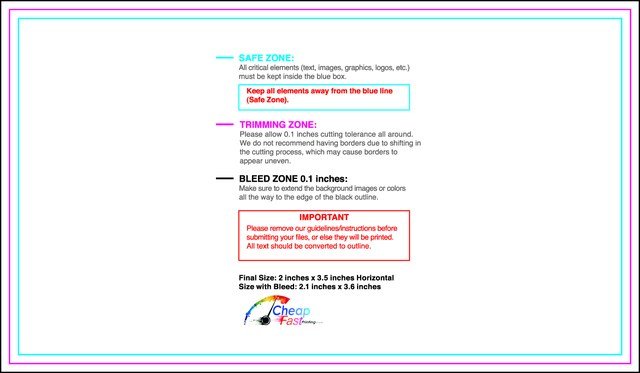 Businesscard 2inx3.5in H Front guideline preview