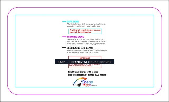 Businesscard 2inx3.5in V Round Back H guideline preview