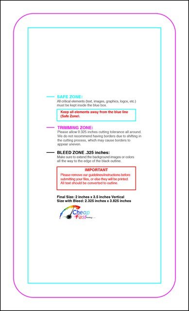 Businesscard 2inx3.5in V Round Front guideline preview