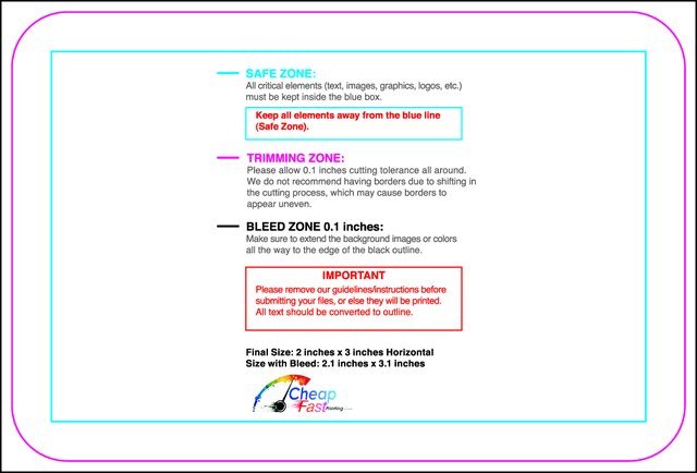 Businesscard 2inx3in H Round Front guideline preview