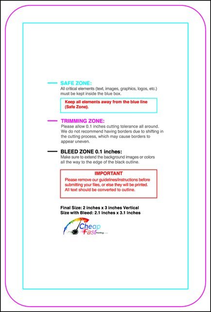 Businesscard 2inx3in V Round Front guideline preview