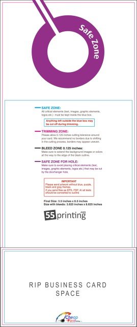 Rip Business Cards Doorhanger 3 .5in Front V guideline preview