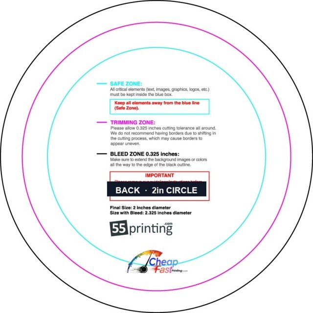 Specialty Shapes 2in Circle Back guideline preview
