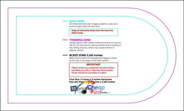 Specialty Shapes 2inx3.5in H Half Circle Front guideline preview