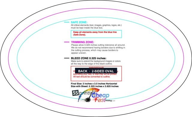 Specialty Shapes 2inx3.5in H Oval Back guideline preview