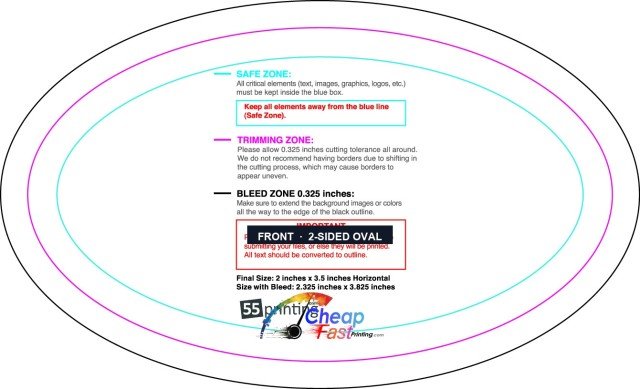Specialty Shapes 2inx3.5in H Oval Front guideline preview