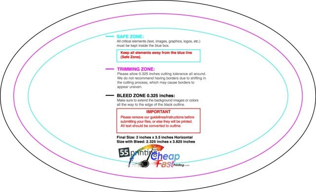 Specialty Shapes 2inx3.5in H Oval guideline preview