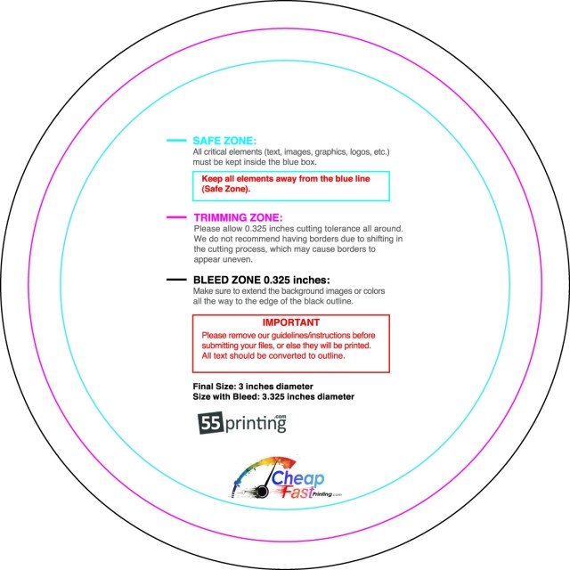 Specialty Shapes 3in Circle guideline preview