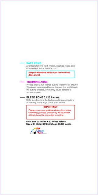 Carmagnets 30inx60in V Front guideline preview