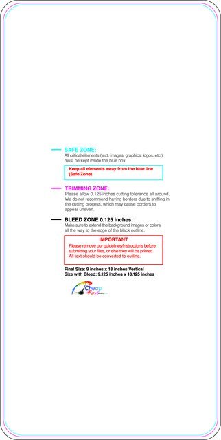 Carmagnets 9inx18in V Round Front guideline preview