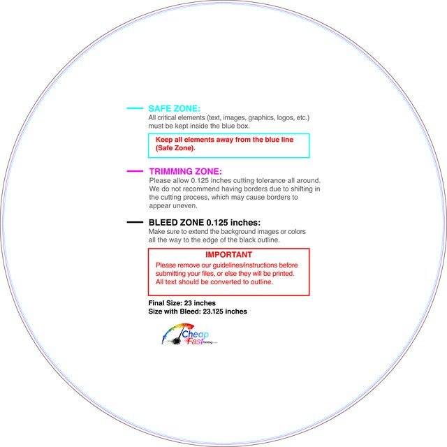 Carmagnets Circle 23in Front guideline preview