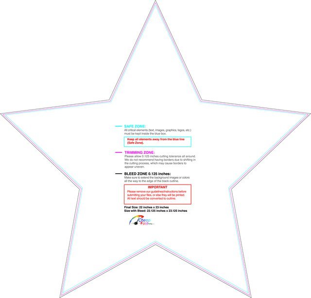Carmagnets Star 22inx23in Front guideline preview