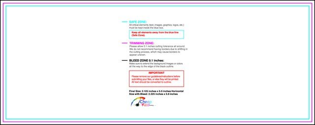 Clubflyer 2.125inx5.5in H Front guideline preview