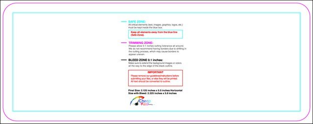Clubflyer 2.125inx5.5in H Round Front guideline preview