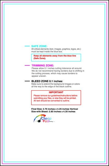 Clubflyer 2.75inx4.25in V Front guideline preview