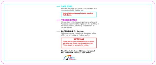 Clubflyer 3.5inx8.5in H Round Front guideline preview