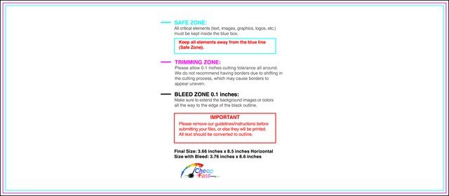 Clubflyer 3.66inx8.5in H Front guideline preview