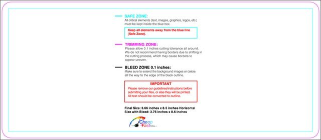 Clubflyer 3.66inx8.5in H Round Front guideline preview