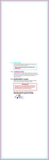 Clubflyer 3inx10in V Front guideline preview