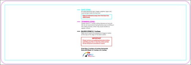 Clubflyer 3inx9in H Round Front guideline preview