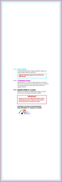 Clubflyer 3inx9in V Front guideline preview