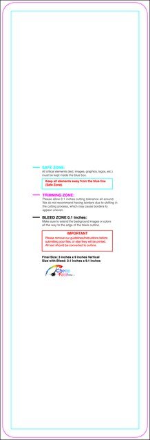 Clubflyer 3inx9in V Round Front guideline preview