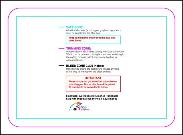 Collectorcard 2.5inx3.5in H Round guideline preview