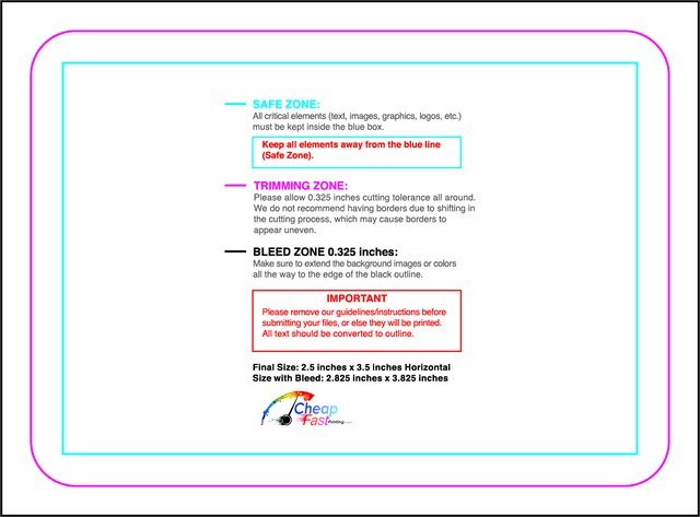 Collectorscard 2.5inx3.5in H Round Front guideline preview