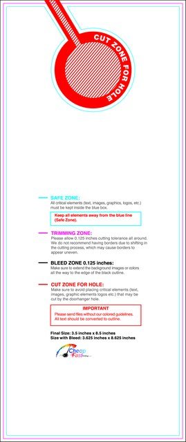 Doorhanger 3.5inx8.5in Front guideline preview