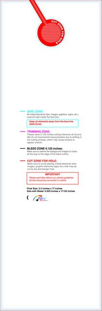 Doorhanger 5.5inx17in Front guideline preview
