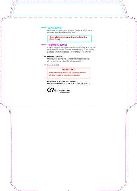 Envelope 10inx13in Booklet Front guideline preview