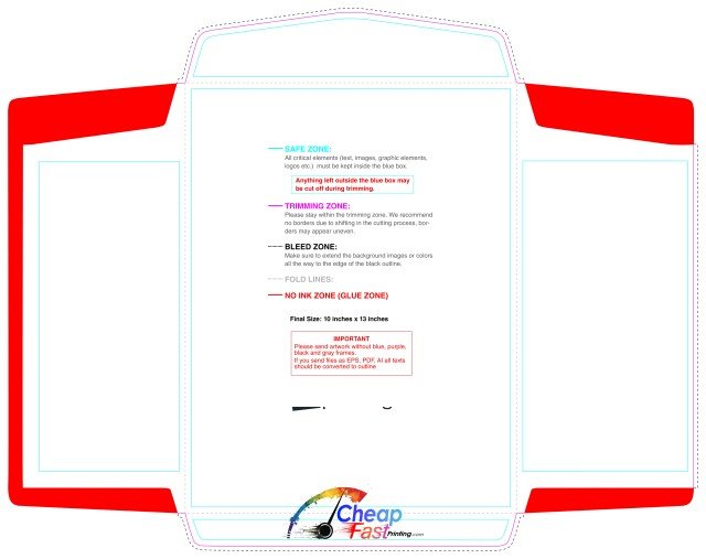 Envelope 10inx13in Catalog 4 4 guideline preview