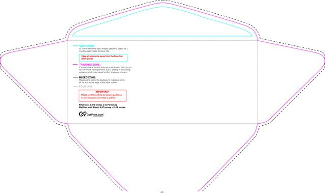 Envelope 3.875inx8.875in Front guideline preview