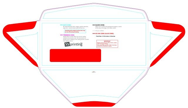 Envelope 4.125inx9.5in 4 4 Window guideline preview