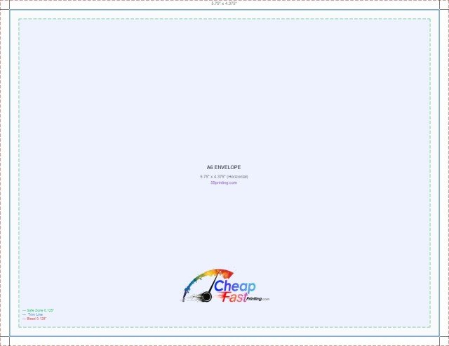 Envelope 5.75inx4.375in H guideline preview
