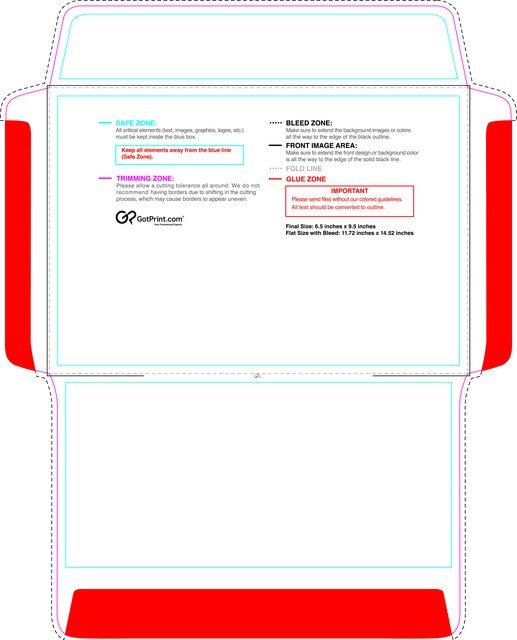 Envelope 6.5inx9.5in Booklet Front guideline preview