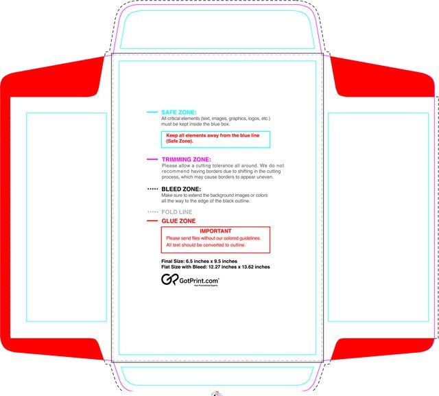 Envelope 6.5inx9.5in Catalog Front guideline preview