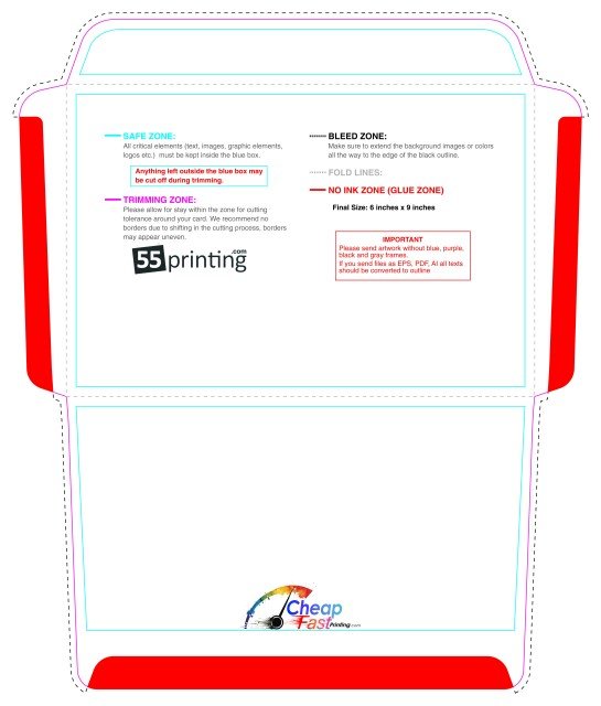 Envelope 6inx9in Booklet 4 4 guideline preview