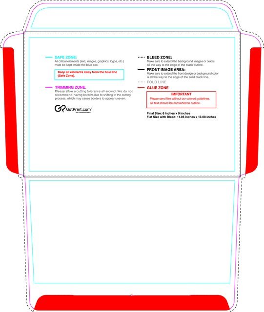 Envelope 6inx9in Booklet Front guideline preview