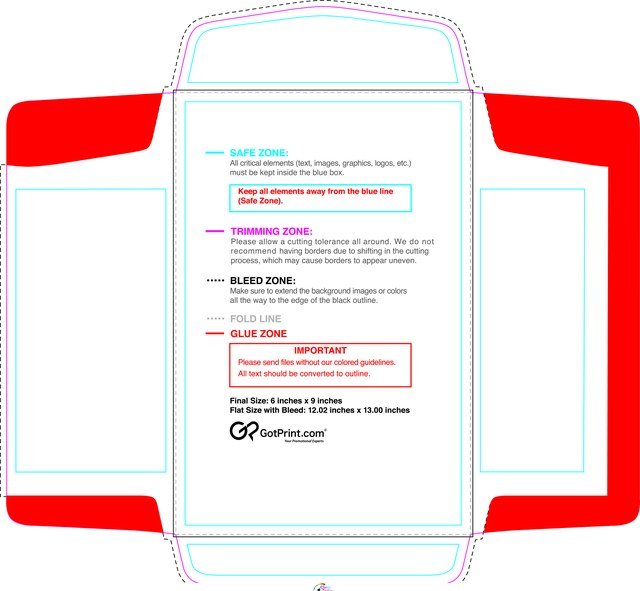 Envelope 6inx9in Catalog Front guideline preview