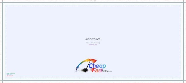 Envelope 9.5inx4.125in H guideline preview