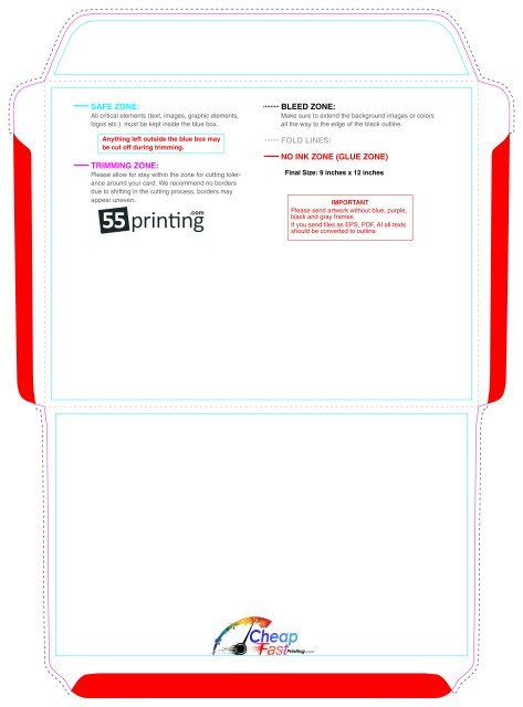 Envelope 9inx12in Booklet 4 4 guideline preview
